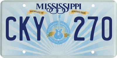 MS license plate CKY270