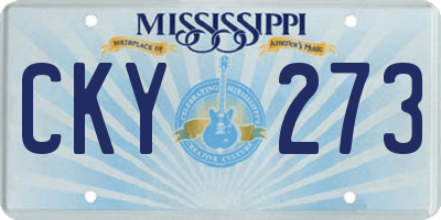 MS license plate CKY273