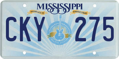 MS license plate CKY275