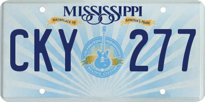 MS license plate CKY277