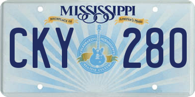 MS license plate CKY280