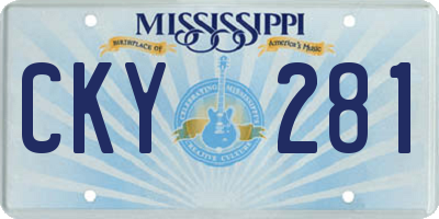 MS license plate CKY281