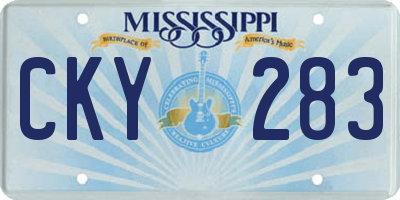 MS license plate CKY283