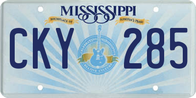 MS license plate CKY285