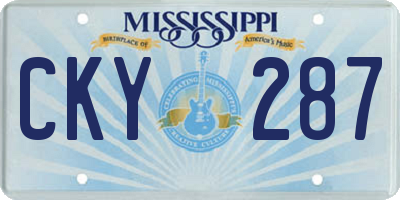 MS license plate CKY287