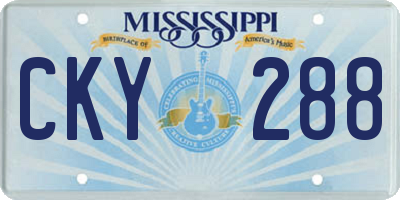 MS license plate CKY288