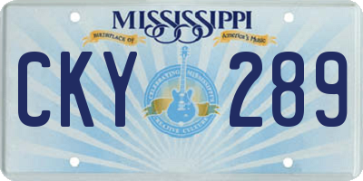 MS license plate CKY289