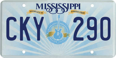 MS license plate CKY290
