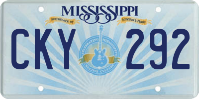 MS license plate CKY292