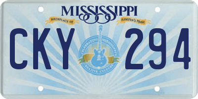 MS license plate CKY294