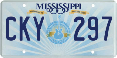 MS license plate CKY297
