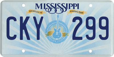 MS license plate CKY299
