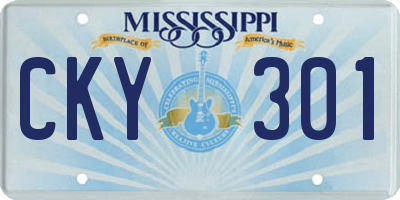 MS license plate CKY301