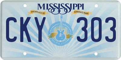 MS license plate CKY303