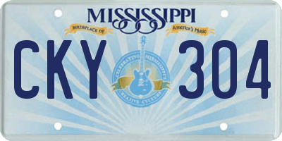 MS license plate CKY304