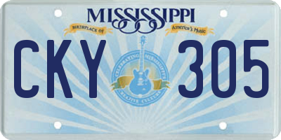MS license plate CKY305