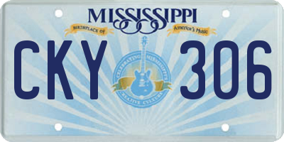MS license plate CKY306