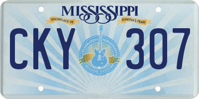 MS license plate CKY307