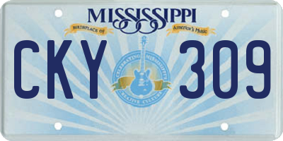 MS license plate CKY309