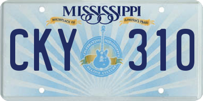 MS license plate CKY310