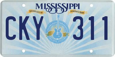 MS license plate CKY311