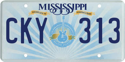 MS license plate CKY313