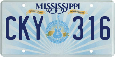 MS license plate CKY316