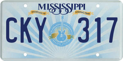 MS license plate CKY317