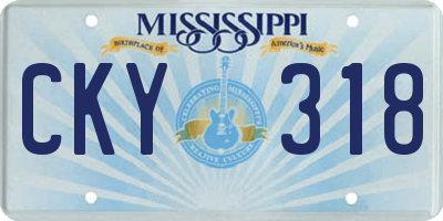 MS license plate CKY318