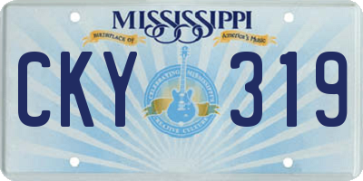 MS license plate CKY319