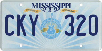 MS license plate CKY320