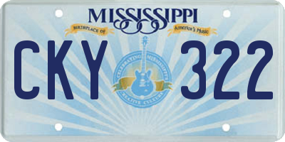 MS license plate CKY322