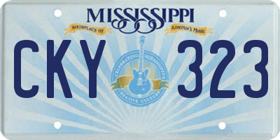 MS license plate CKY323