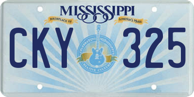 MS license plate CKY325