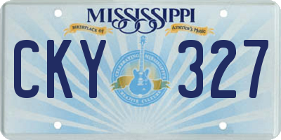 MS license plate CKY327