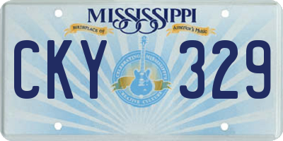 MS license plate CKY329