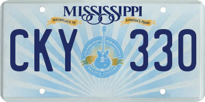 MS license plate CKY330
