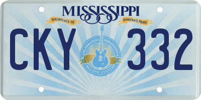 MS license plate CKY332