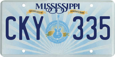 MS license plate CKY335