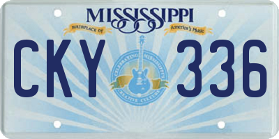 MS license plate CKY336