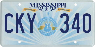 MS license plate CKY340