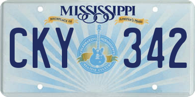 MS license plate CKY342