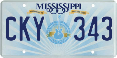 MS license plate CKY343