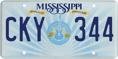 MS license plate CKY344