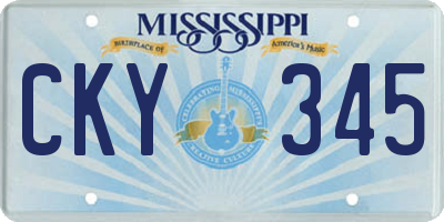 MS license plate CKY345