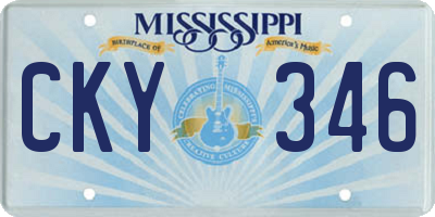 MS license plate CKY346