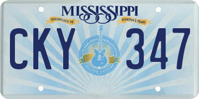 MS license plate CKY347
