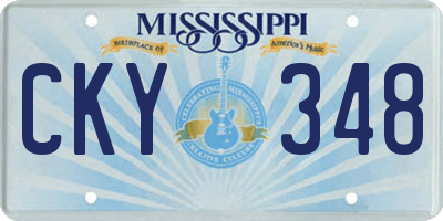 MS license plate CKY348