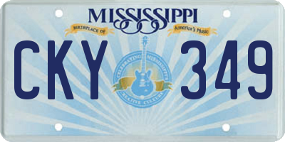 MS license plate CKY349