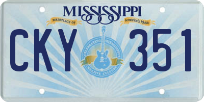 MS license plate CKY351